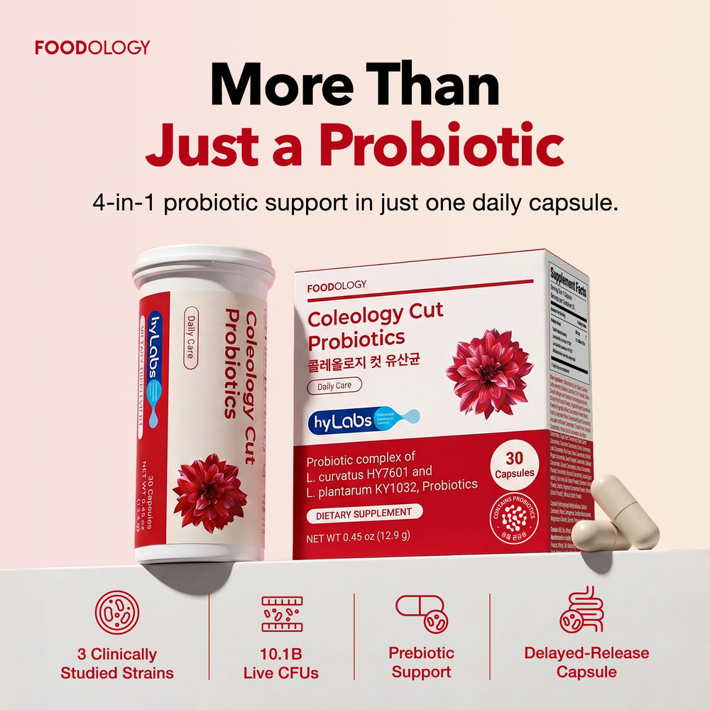 FOODOLOGY Coleology Cut single capsule close-up highlighting easy swallow