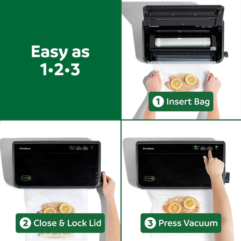 FoodSaver on kitchen counter in lifestyle scene highlighting space-saving design