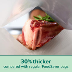 FoodSaver close-up of bag texture highlighting thicker material for puncture resistance