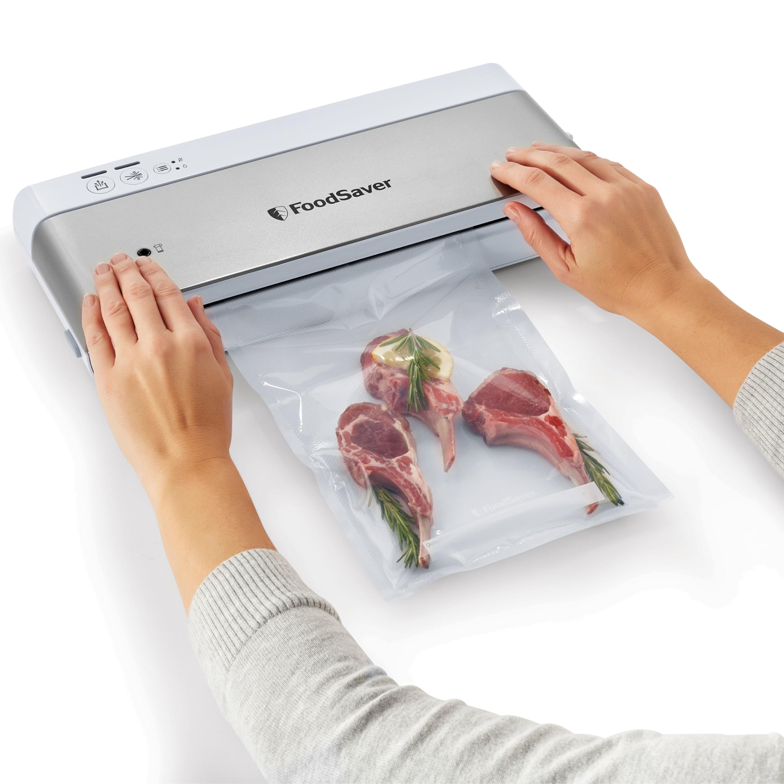 FoodSaver bag in sous-vide water bath demonstrating safe cooking use