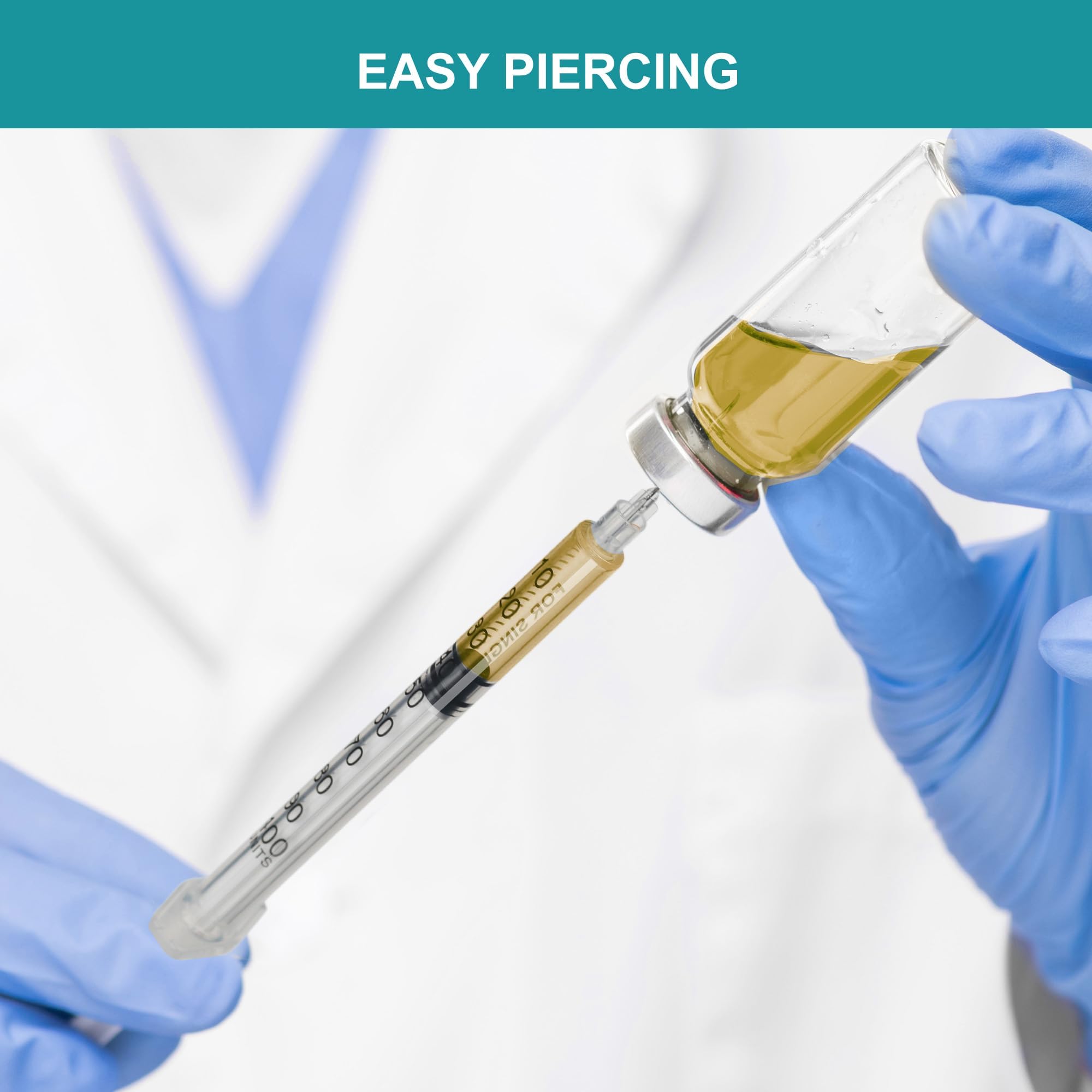Foosi syringe held in hand for scale showing compact 1ml size and easy handling