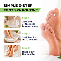 FOOT CURE foot soak in use with feet submerged for relaxation