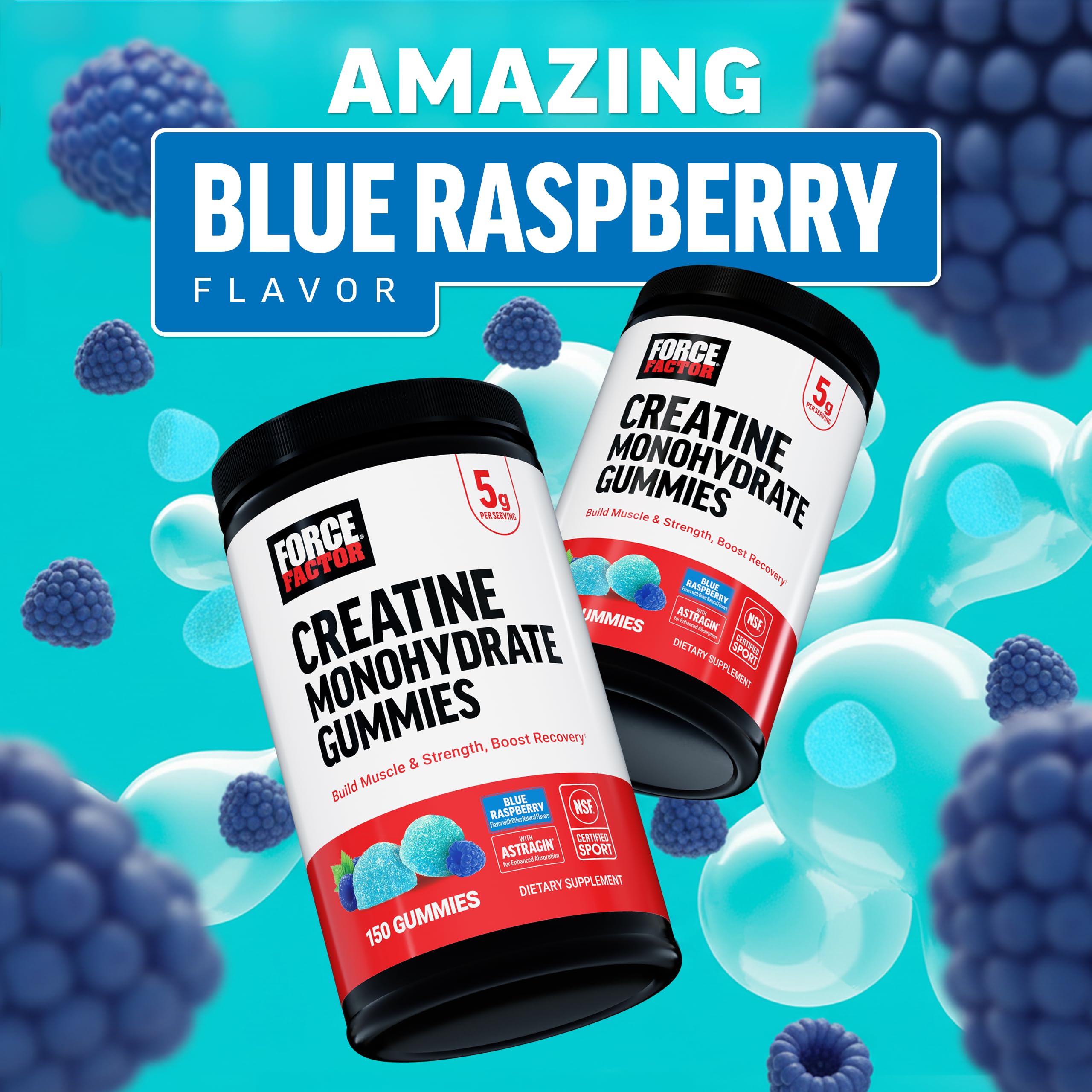 Force Factor close-up gummy texture highlighting chewable convenience