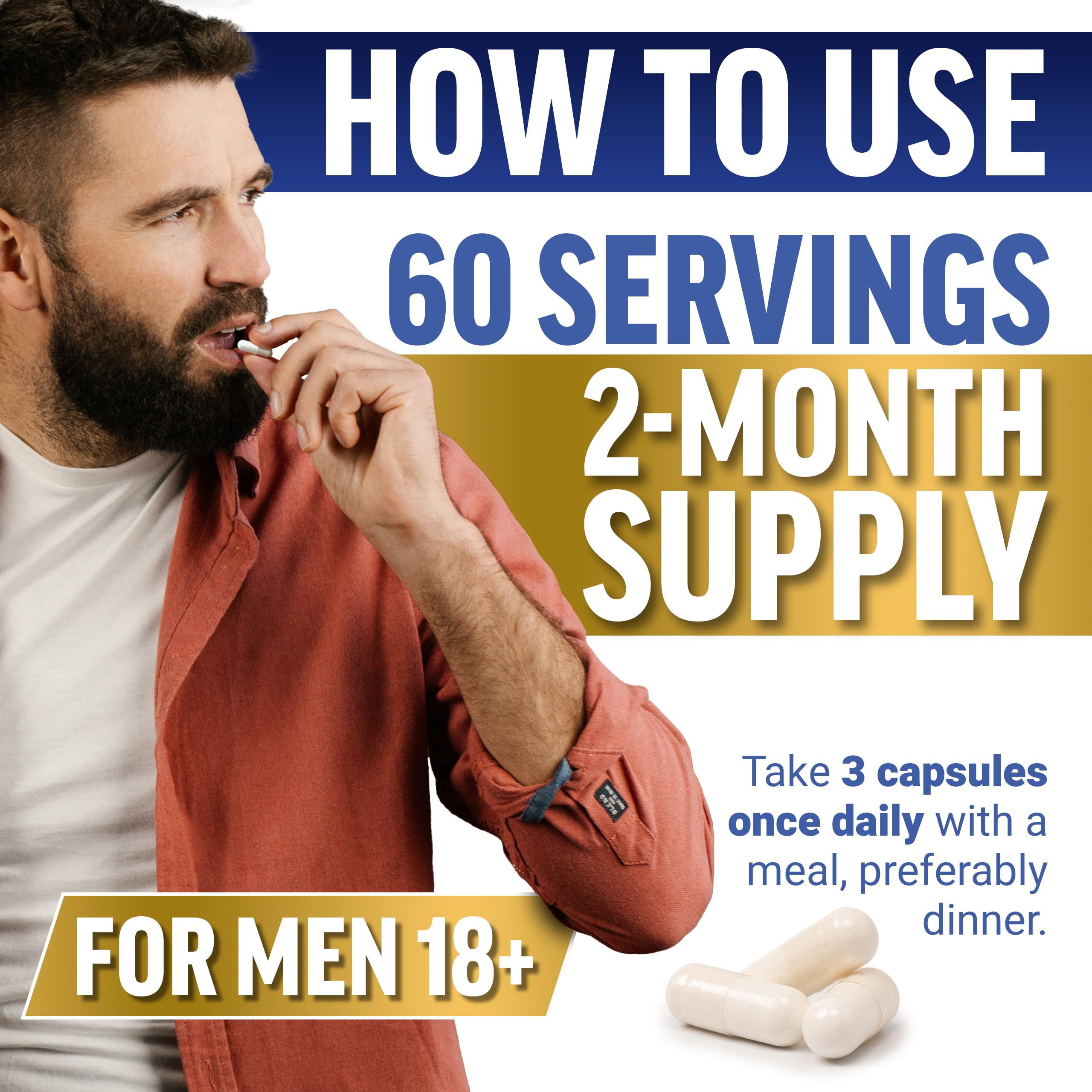 Force Factor capsule in hand illustrating suggested serving size