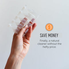 12 oz spray bottle made from one capsule by Force of Nature demonstrating ready-to-use cleaning benefit