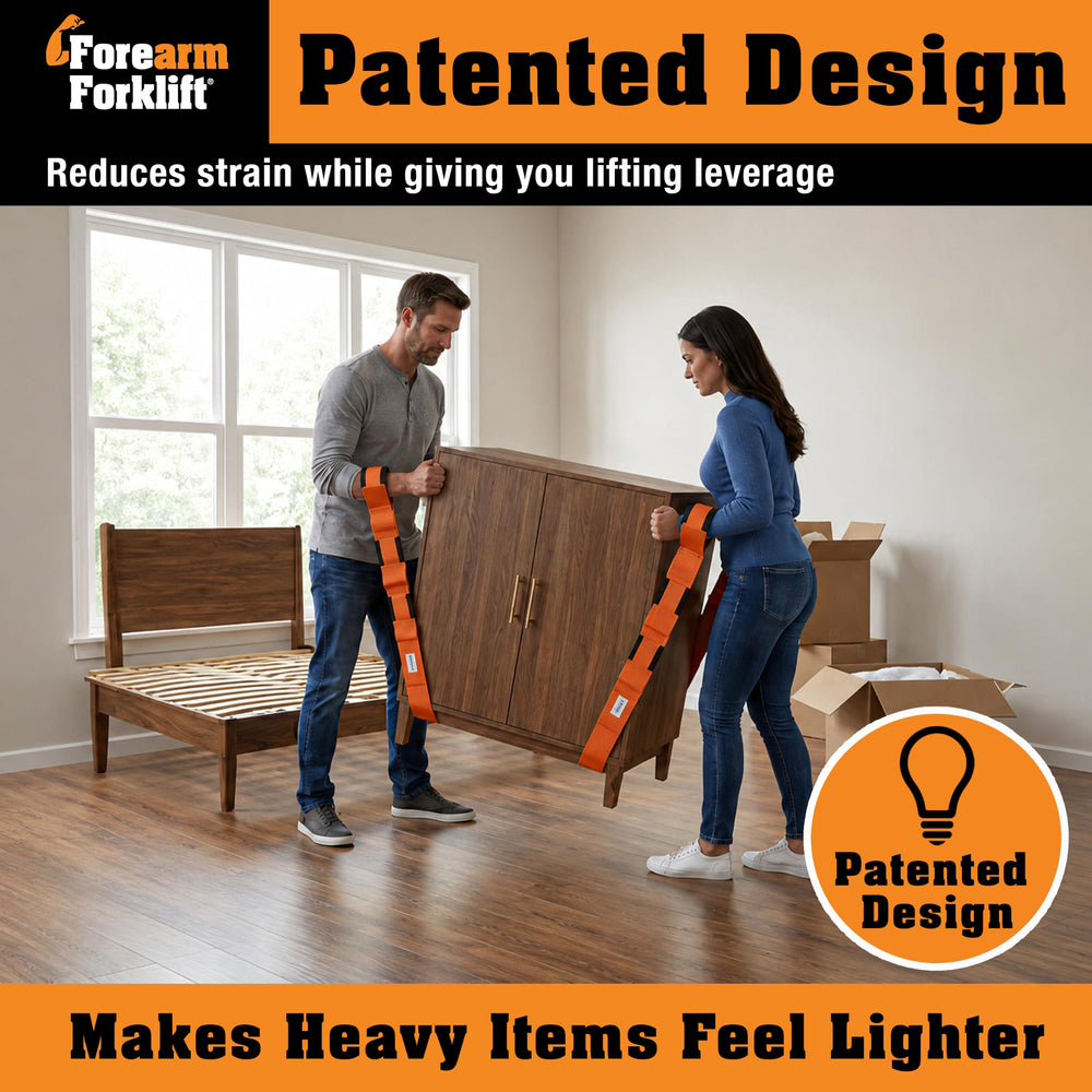 Forearm Forklift forearm loop in use demonstrating ergonomic lifting support