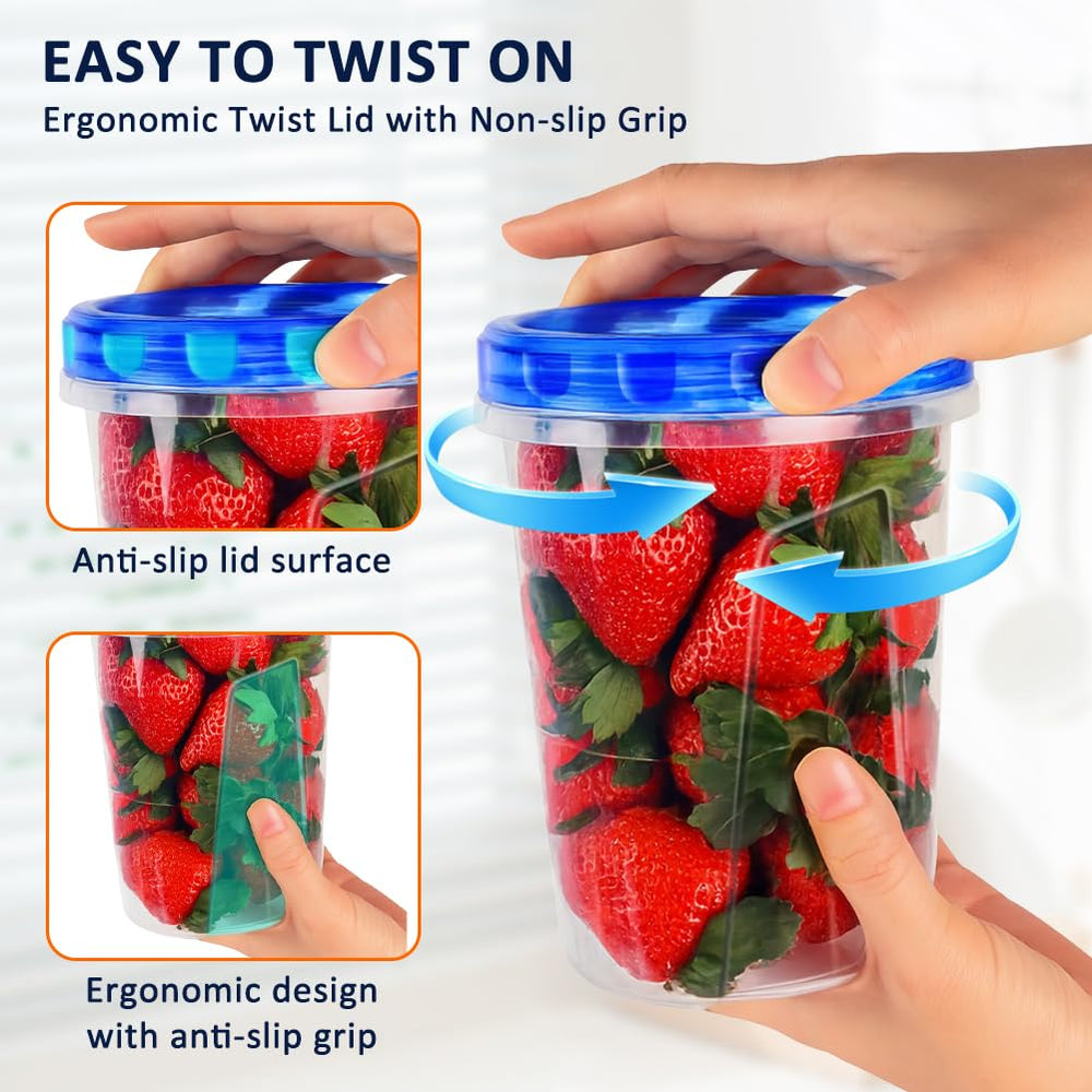 Forest Breathing container held in hand showing true 34oz scale for portion planning