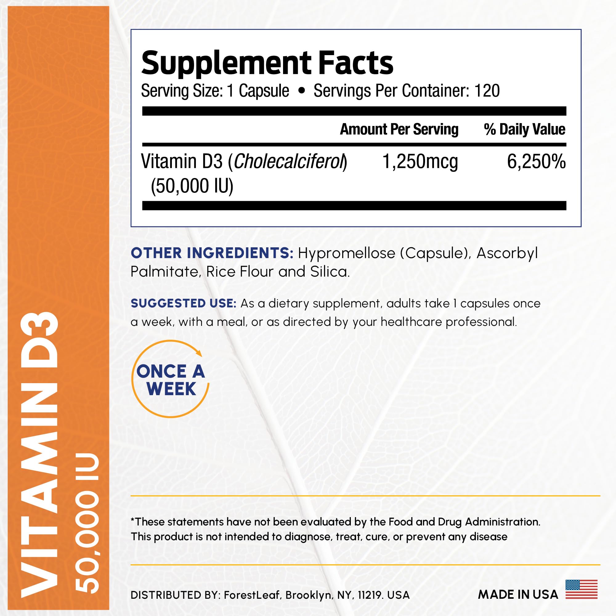 ForestLeaf open bottle with capsules spread illustrating a long lasting supply benefit
