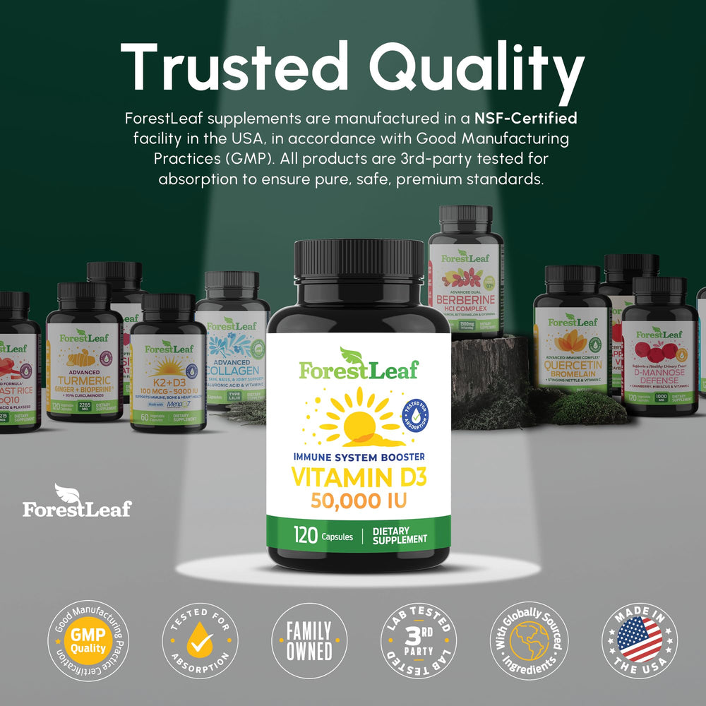 ForestLeaf capsule being held before swallowing to show easy once‑weekly routine