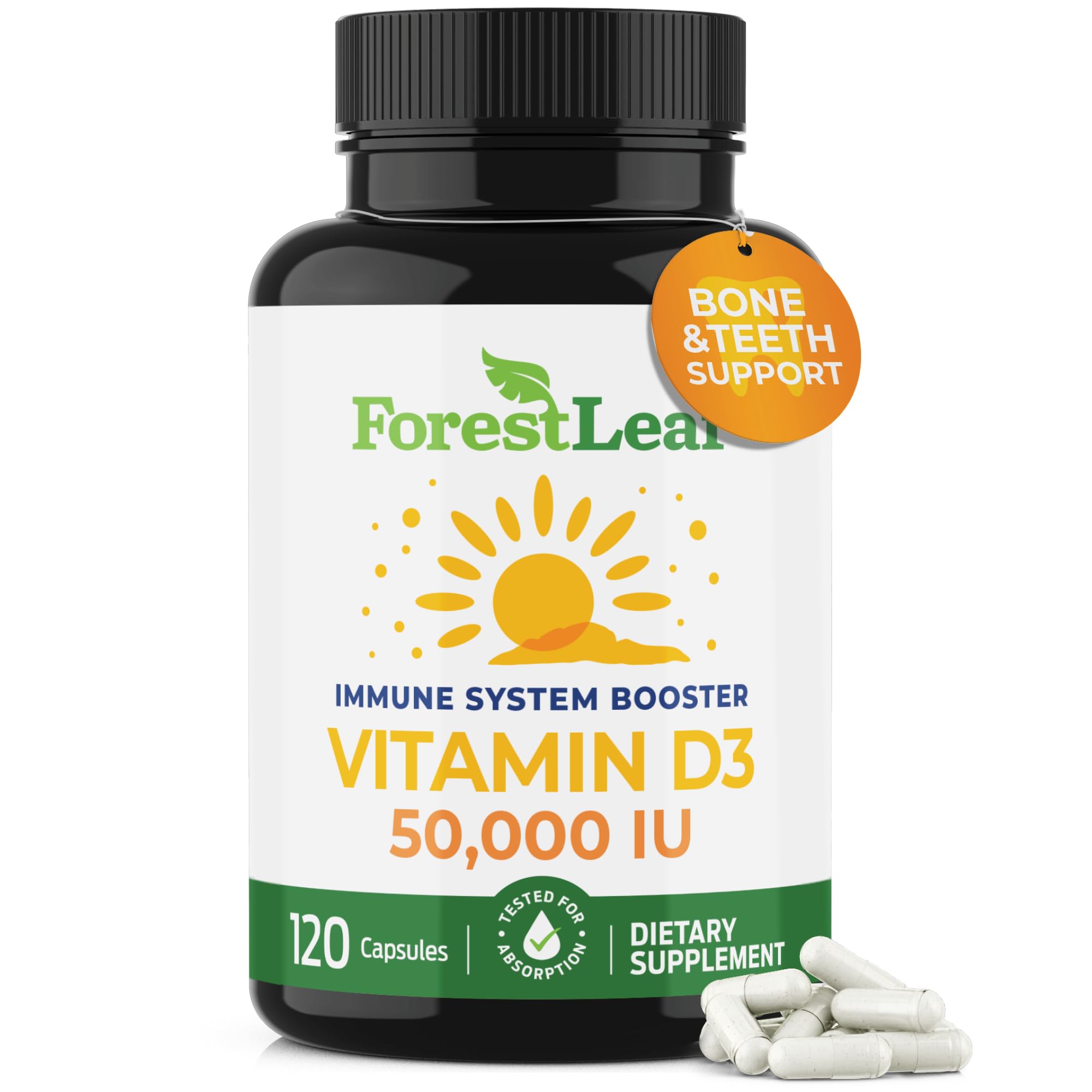 ForestLeaf front bottle label showing product name and weekly dosing benefit