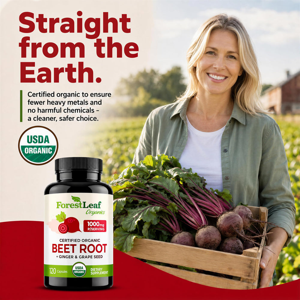 ForestLeaf beetroot root ingredient photo emphasizing organic beet source and nutrient density