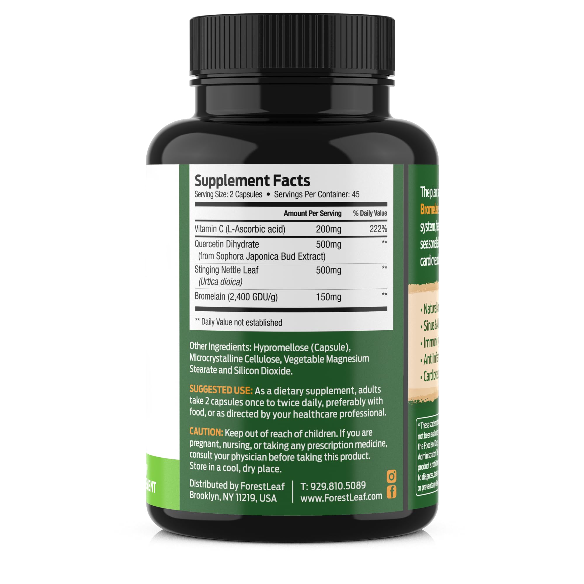 ForestLeaf bottle on kitchen counter suggesting daily routine and wellness support