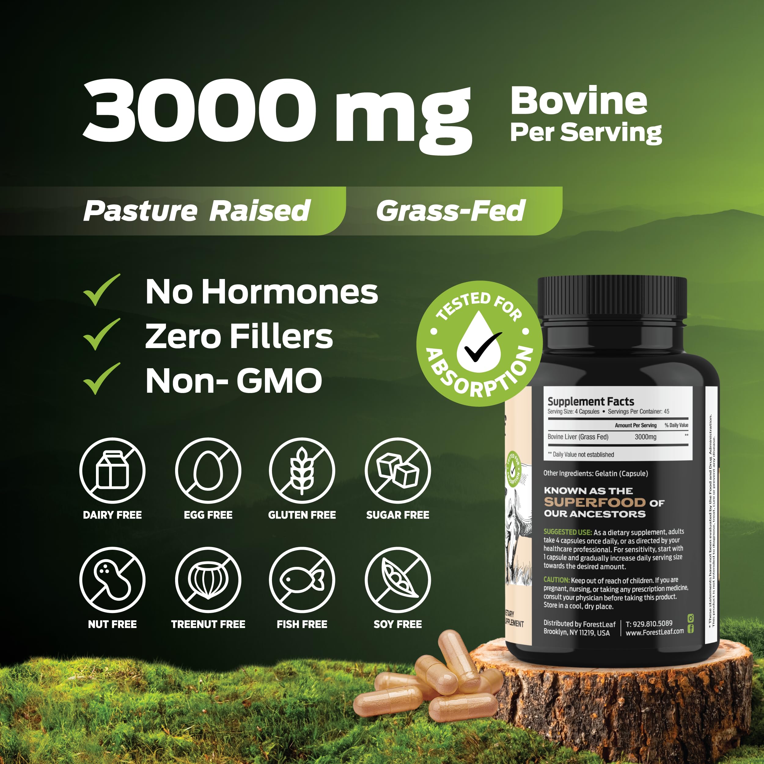 ForestLeaf freeze-dried liver powder texture detail illustrating preservation benefits