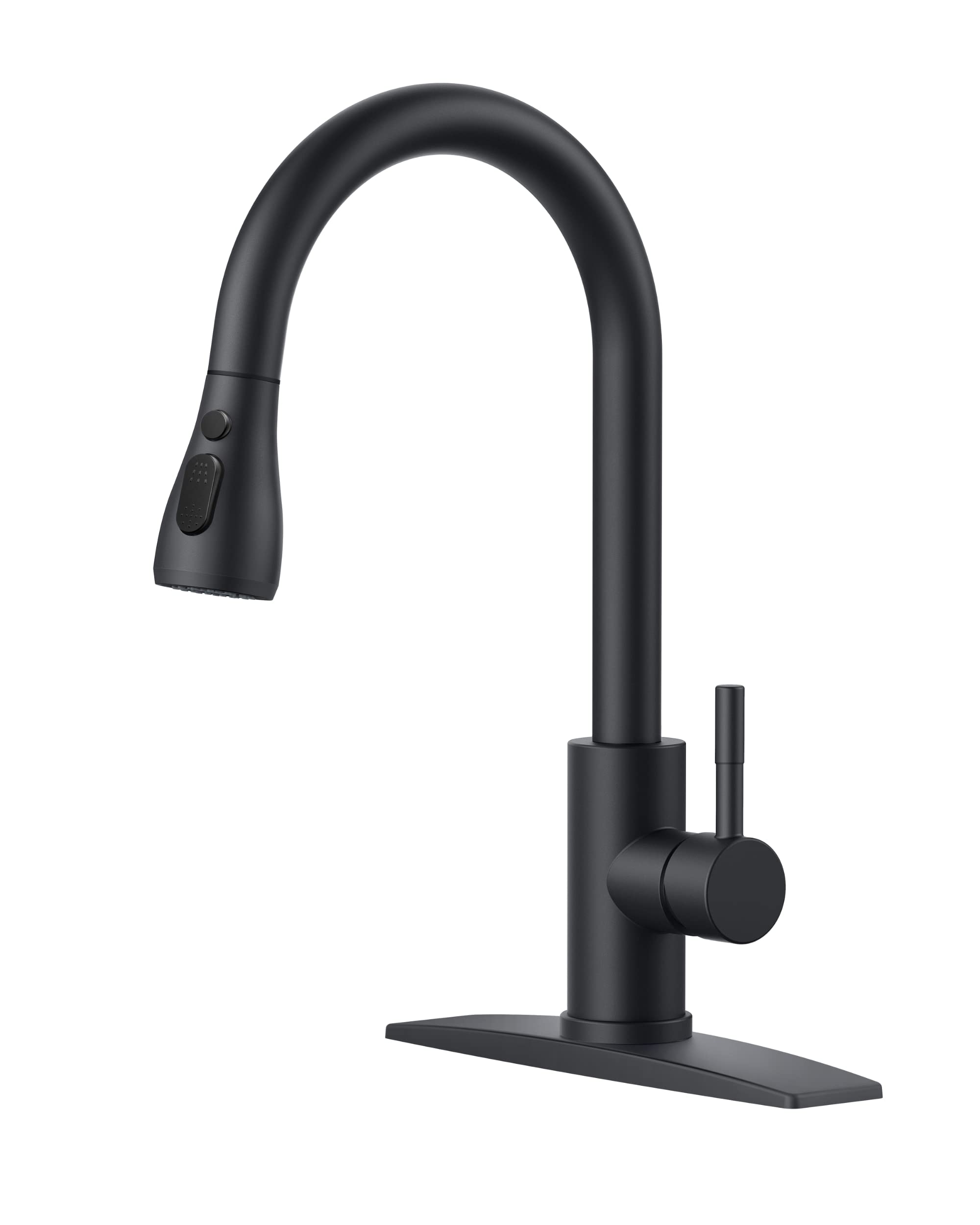 FORIOUS black faucet front view showing clean modern silhouette and durable look