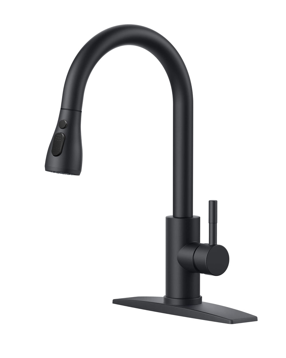 FORIOUS black faucet front view showing clean modern silhouette and durable look
