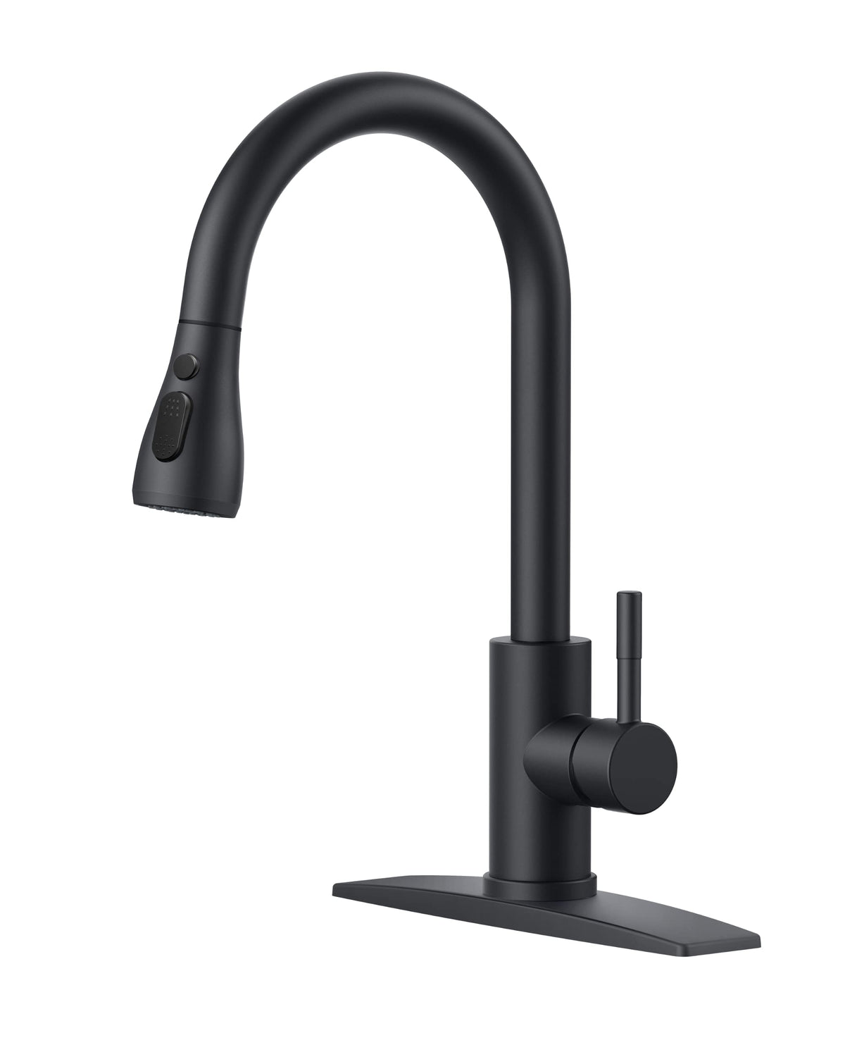 FORIOUS black faucet front view showing clean modern silhouette and durable look