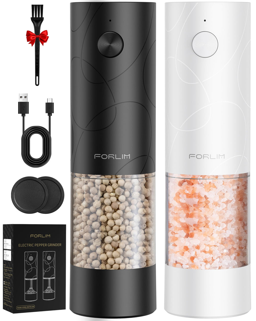 FORLIM front view black and white grinders showing modern design and easy reach