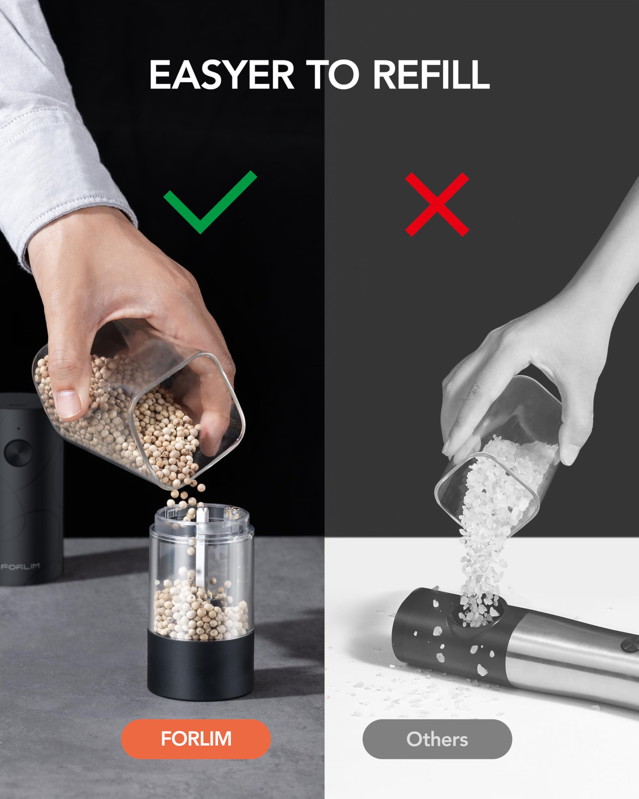 FORLIM open clear chamber showing refill visibility and capacity benefit