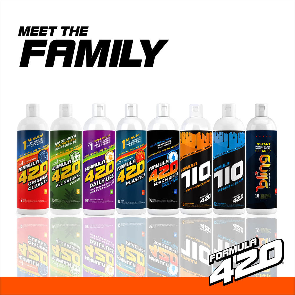Formula 420 pouring into a glass pipe to dissolve resin and oils
