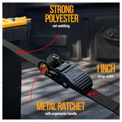FORTEM ratchet buckle close-up with rubber grip, eases hand control while tightening