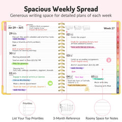 Forvencer colored monthly tabs close-up for fast navigation between months