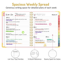 Forvencer monthly spread with large date boxes to mark deadlines clearly