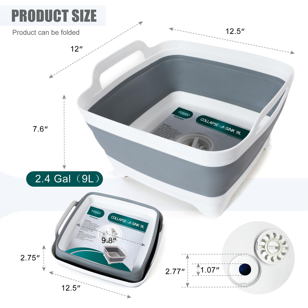 FOSJGO basin in use washing dishes showing convenience outdoors