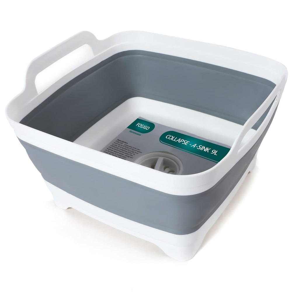 FOSJGO collapsible basin front view showing compact design and capacity