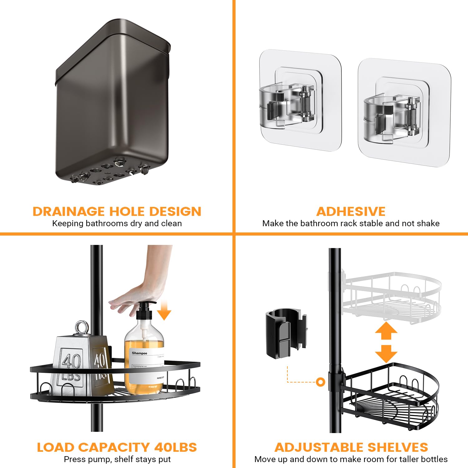 Foukus installed in a modern bathroom corner illustrating space-saving storage benefit