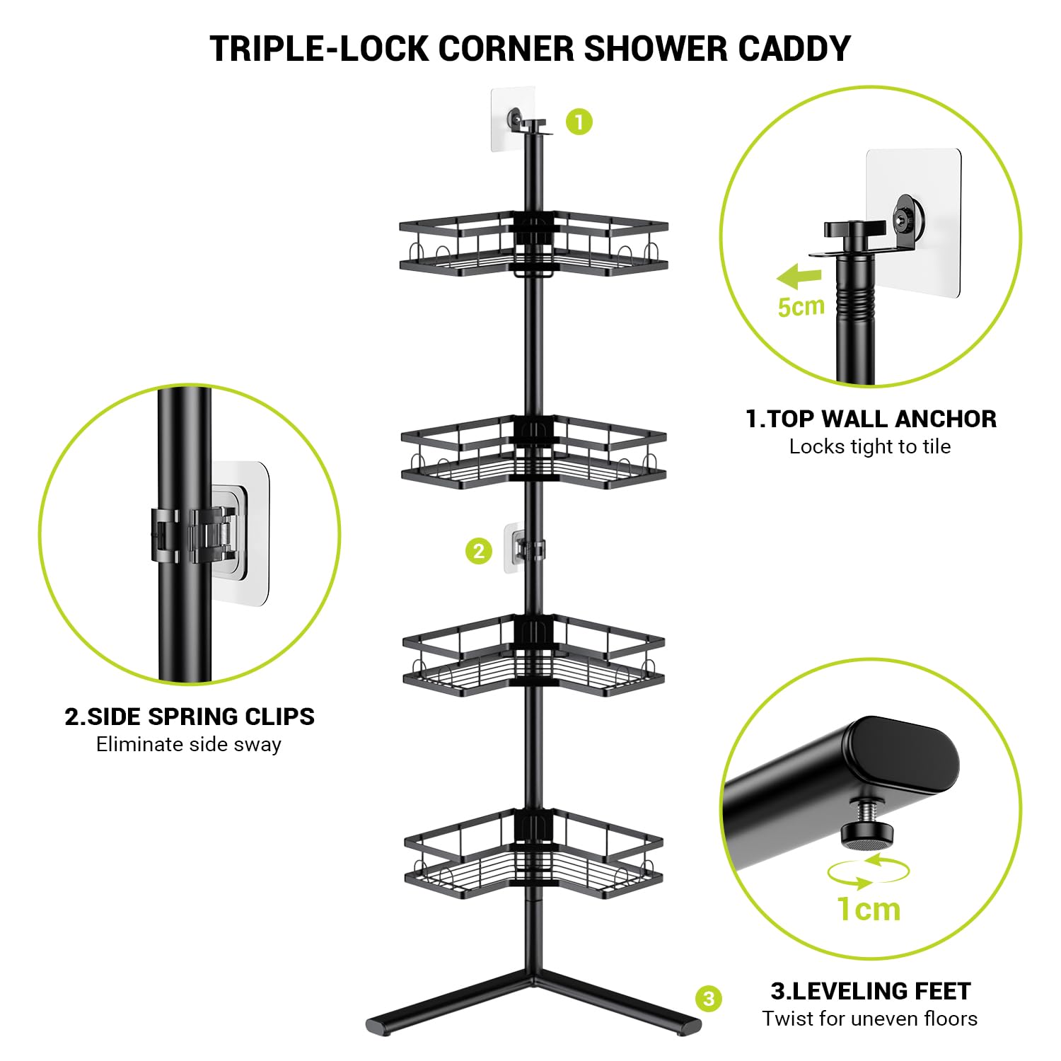 Foukus top anti-tip wall attachment showing secure, no-drill safety feature