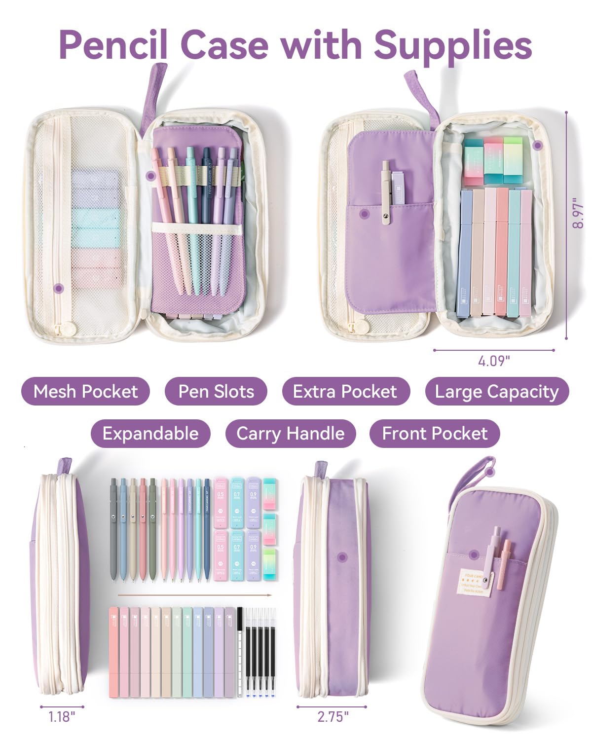 Four Candies open organizer displaying four compartments and neat supply layout for easy access