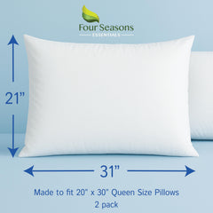 Four Seasons Essentials zipper close-up on pillow encasement for secure closure