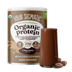 Four Sigmatic front packaging showing creamy cacao and mushroom blend benefits