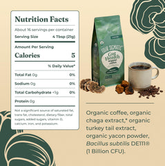 Four Sigmatic close-up of ground coffee texture for smooth brew