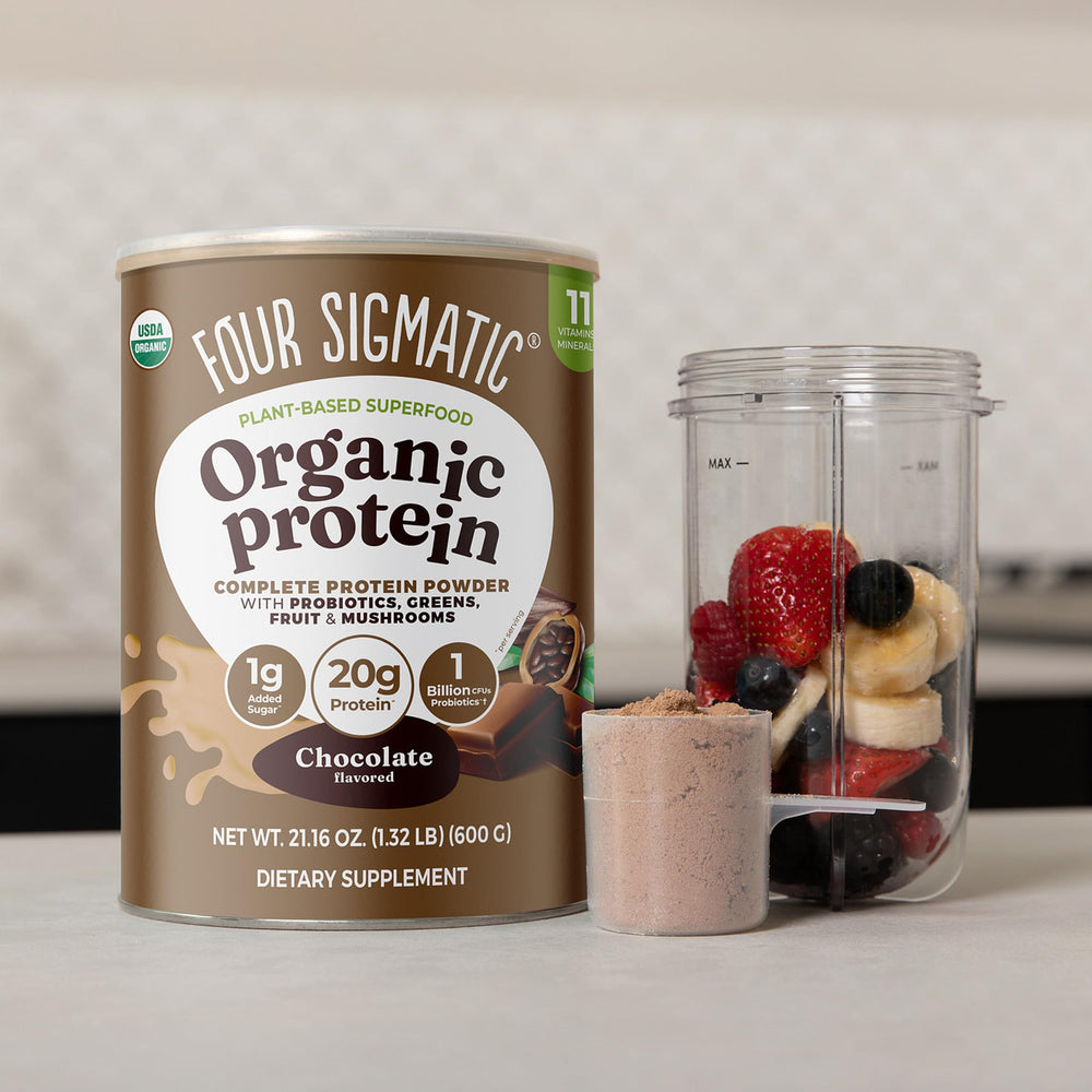 Four Sigmatic label close-up revealing nutrition facts and ingredient transparency benefit
