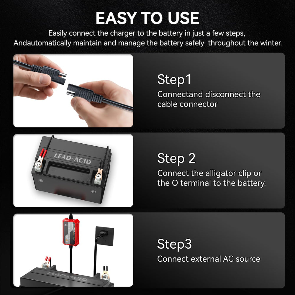 FOVAL connected to a car battery maintaining voltage and preventing discharge