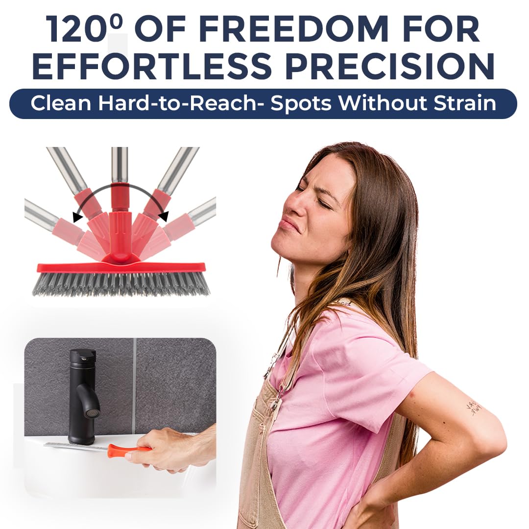 Fox Trot handheld crevice brush cleaning tight faucet base and delivering precise dirt removal
