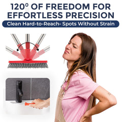 Fox Trot handheld crevice brush cleaning tight faucet base and delivering precise dirt removal