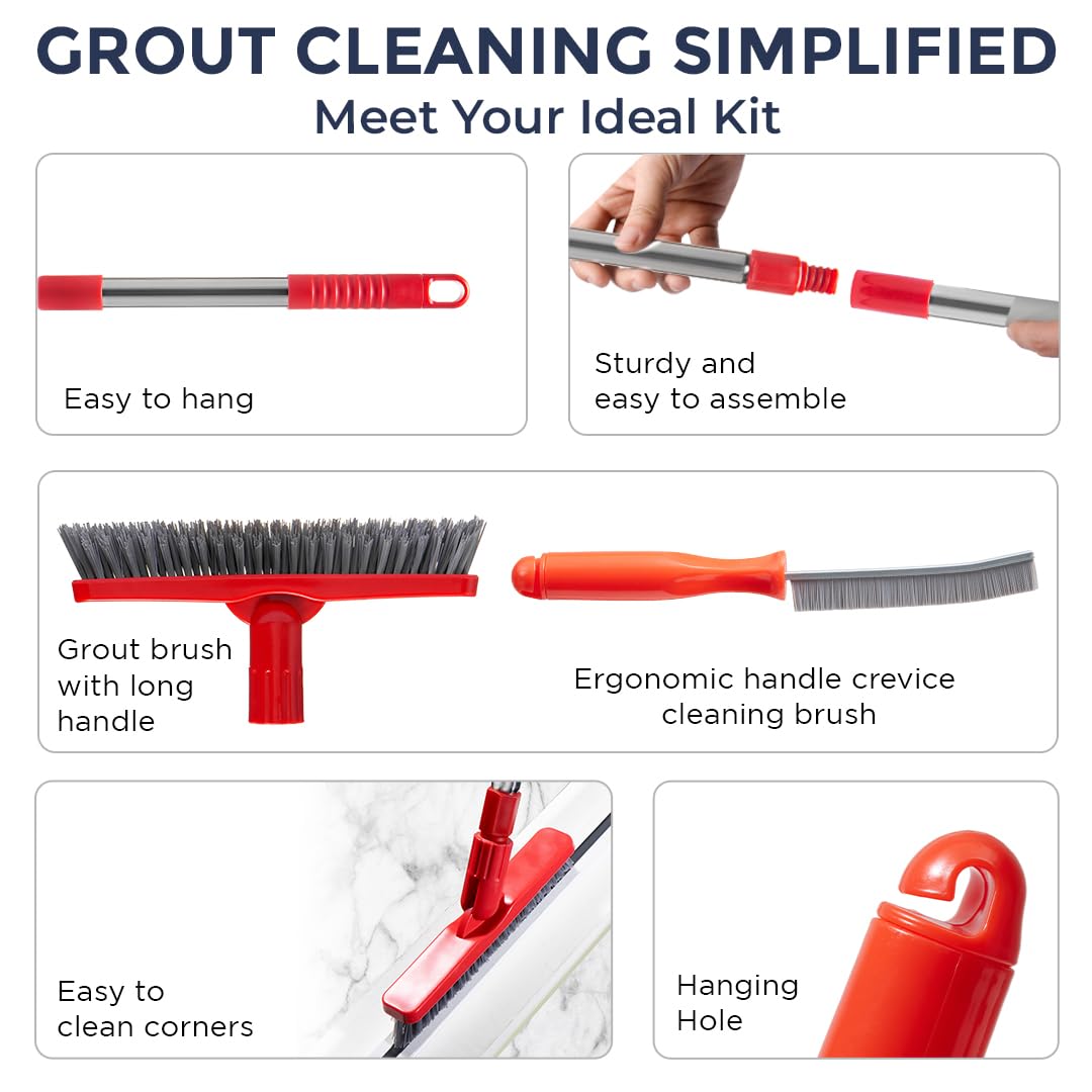 Fox Trot collapsed handle stored compactly to save space and keep cleaning tools organized
