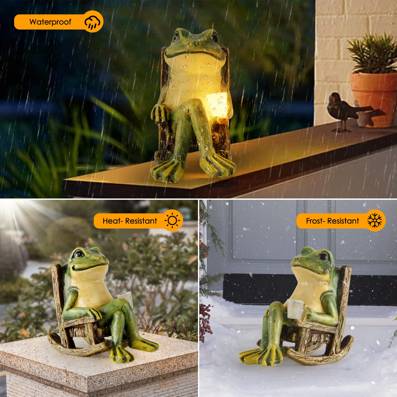FOXMIS frog placed in a fairy garden among plants showing whimsical outdoor use