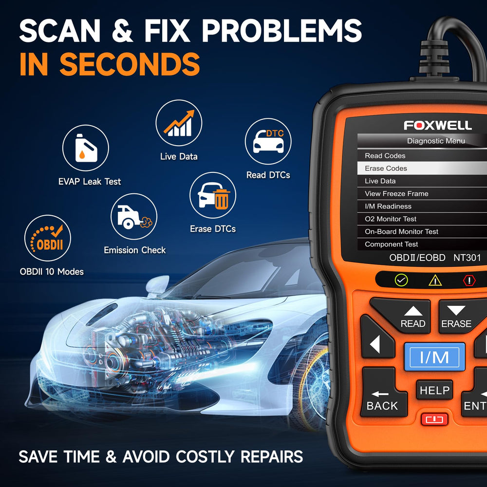 FOXWELL NT301 live-data graph screen highlighting real-time sensor insight benefit
