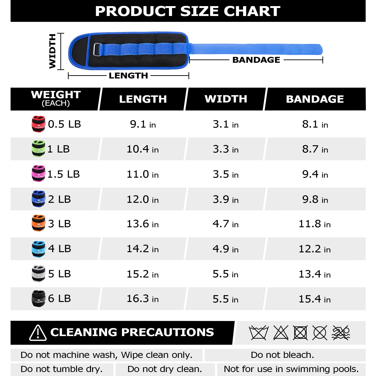 Fragraim ankle weights beside a ruler showing size and scale for travel-friendly convenience