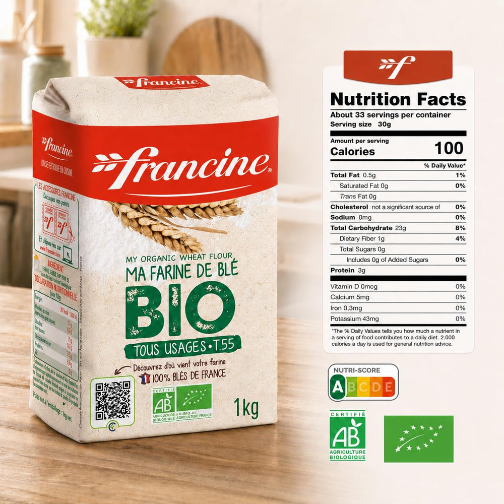 Francine bag QR code close-up showing traceability to farm and mill