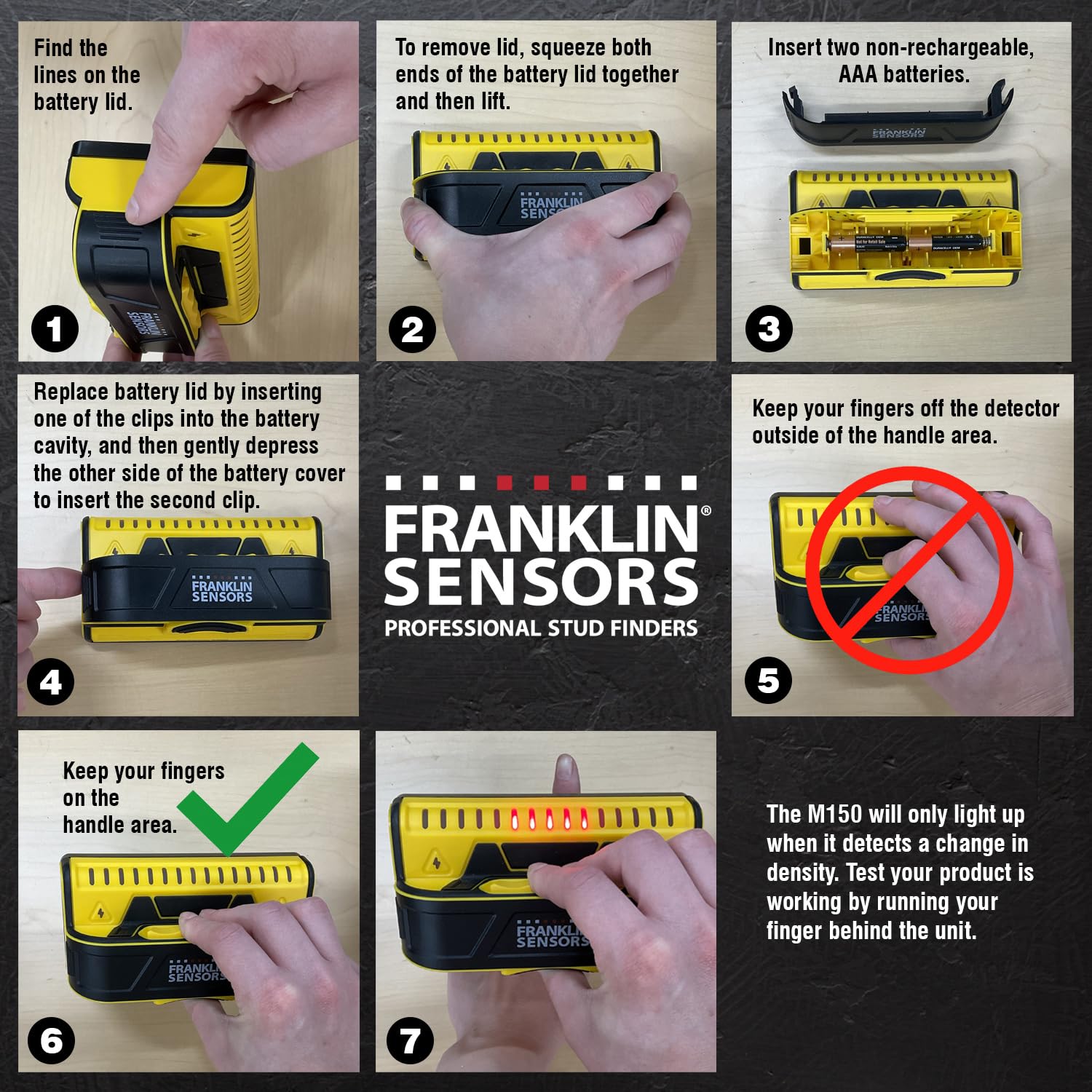 Franklin Sensors on workbench beside tools showing practical jobsite and DIY readiness