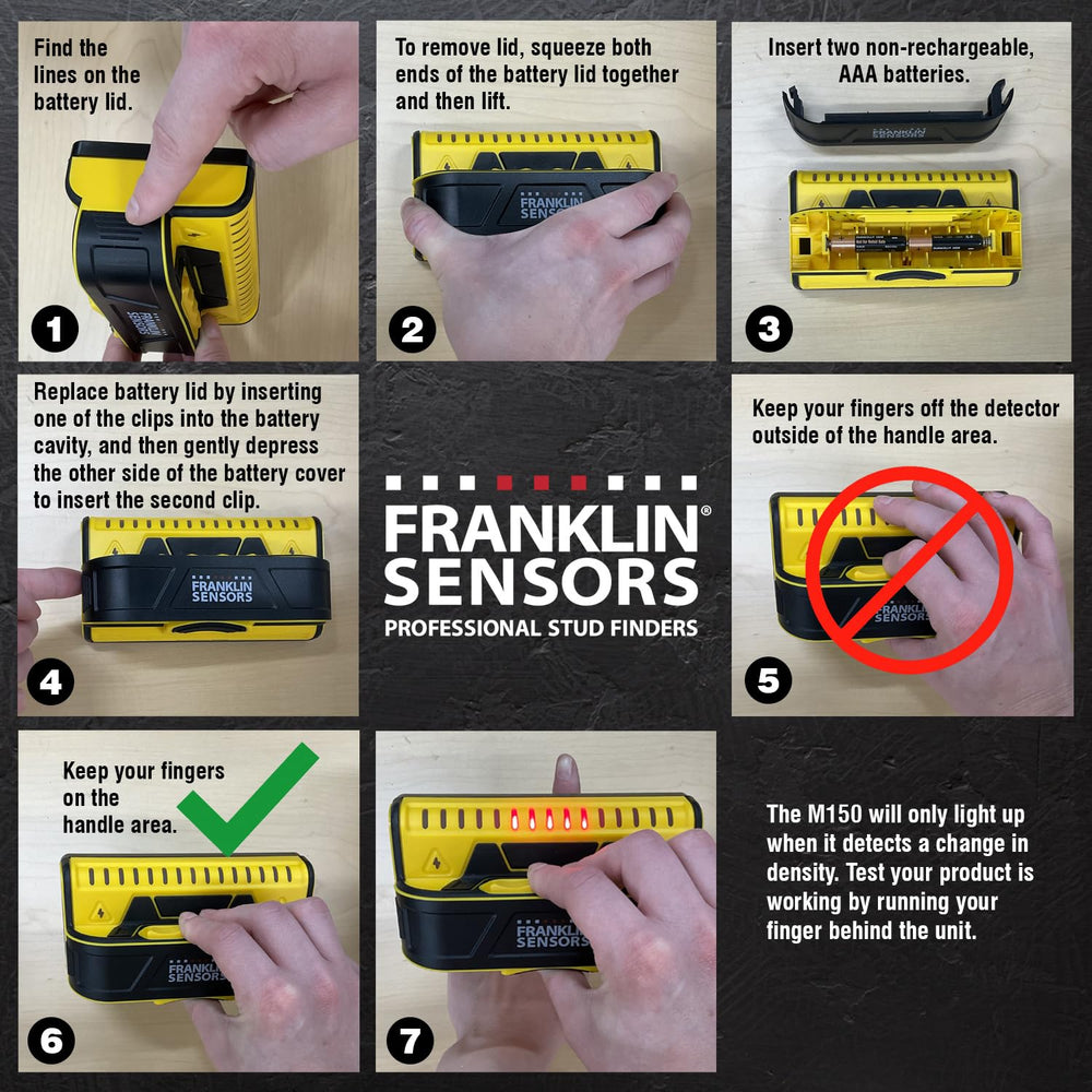 Franklin Sensors on workbench beside tools showing practical jobsite and DIY readiness