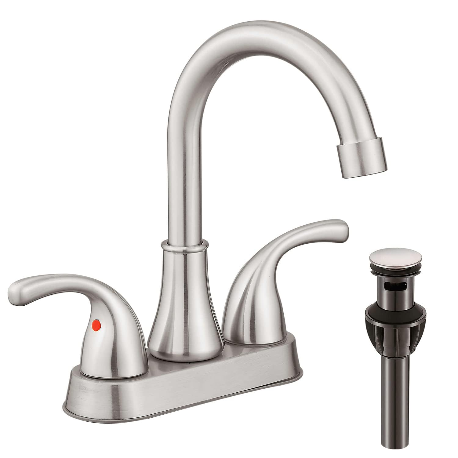 Fransiton front view brushed nickel faucet shows sleek design and durable finish