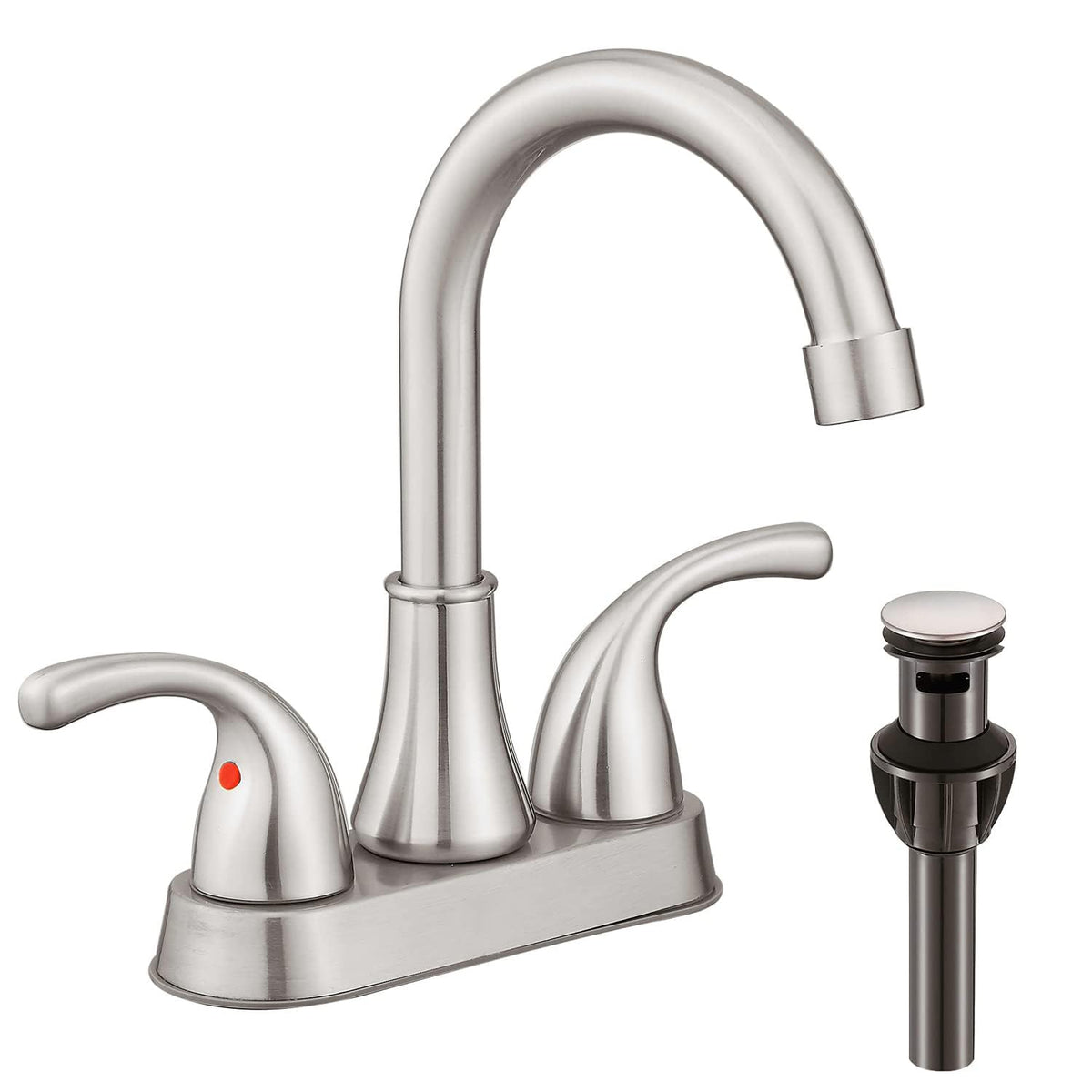 Fransiton front view brushed nickel faucet shows sleek design and durable finish