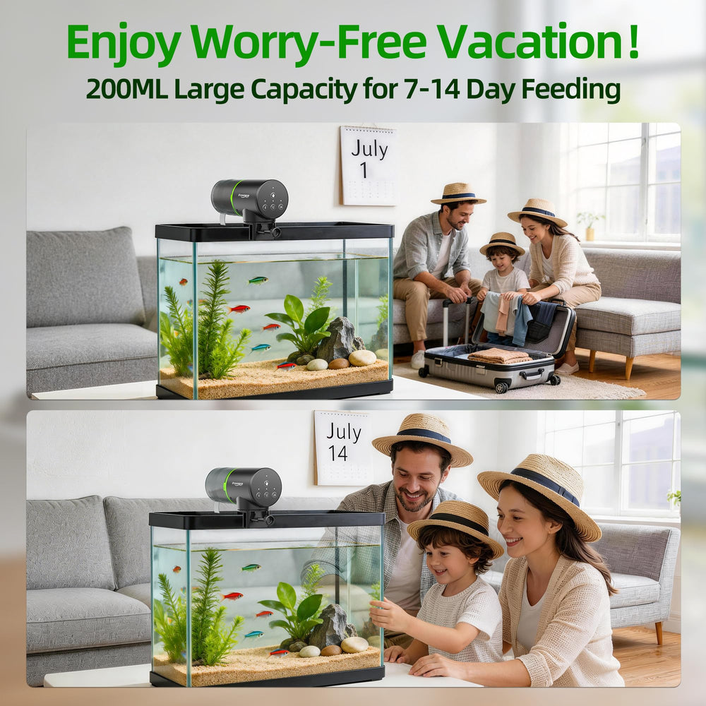 FREESEA mounted on aquarium rim demonstrating universal fit and stability