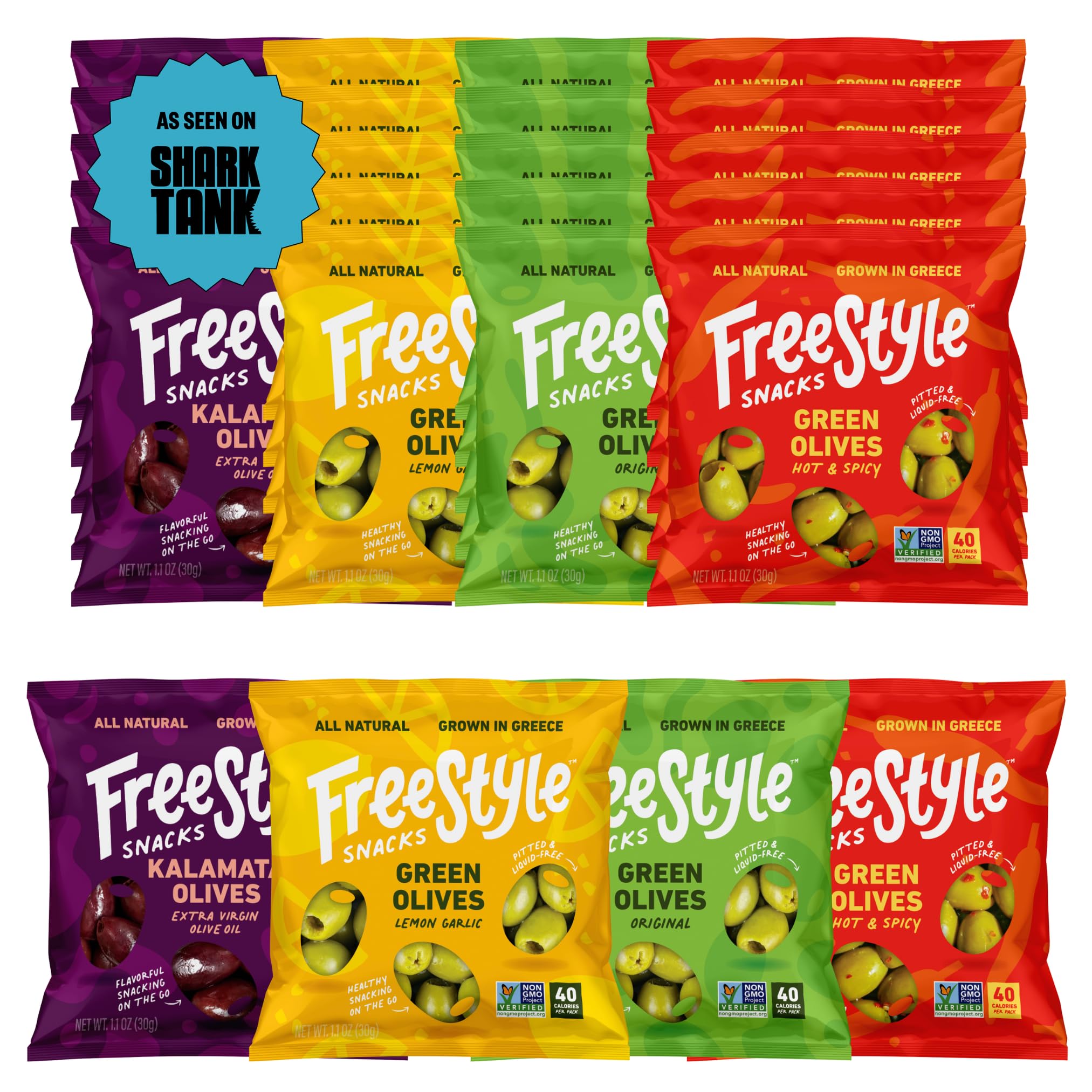 Freestyle Snacks front packaging showing four-flavor assortment for convenient snacking