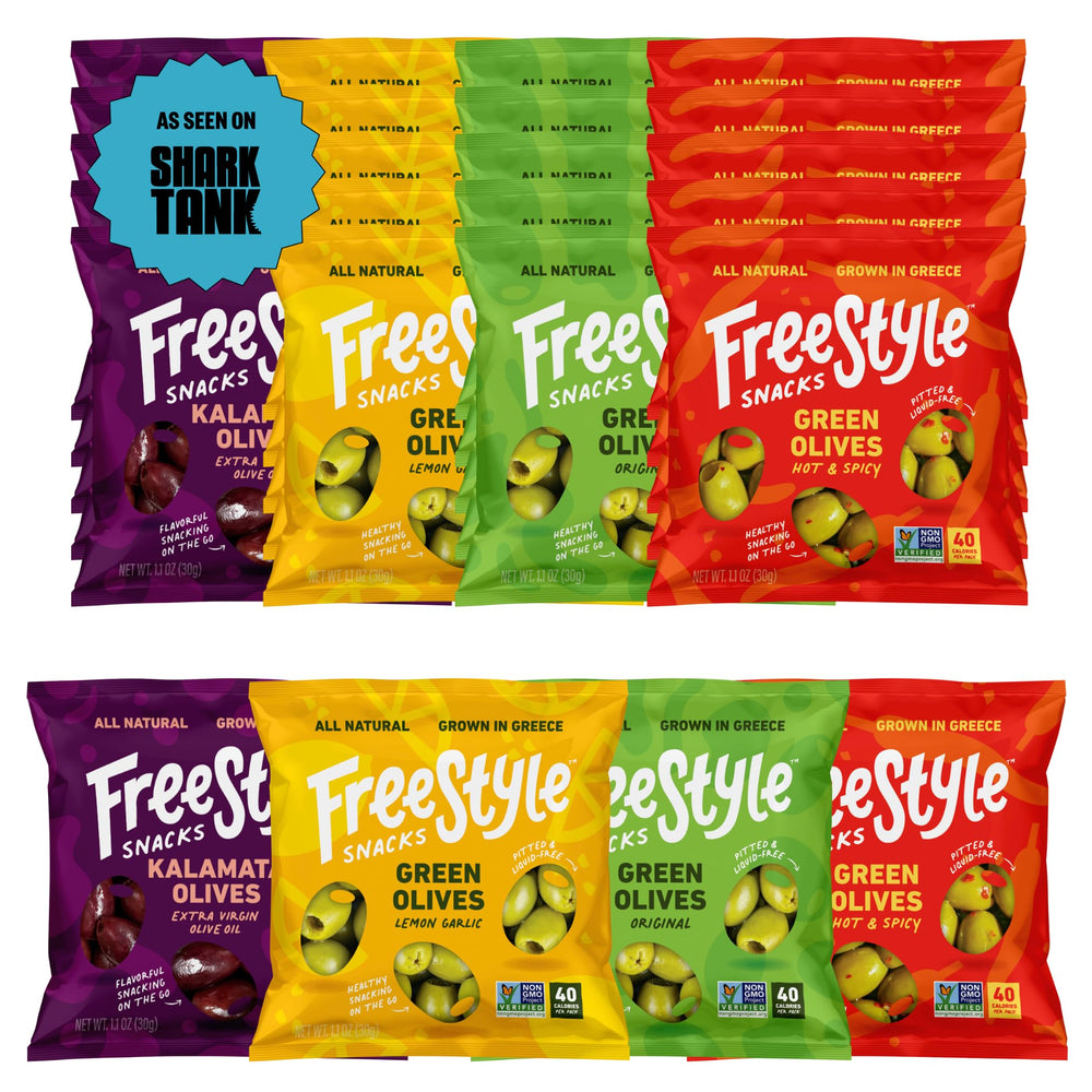 Freestyle Snacks front packaging showing four-flavor assortment for convenient snacking